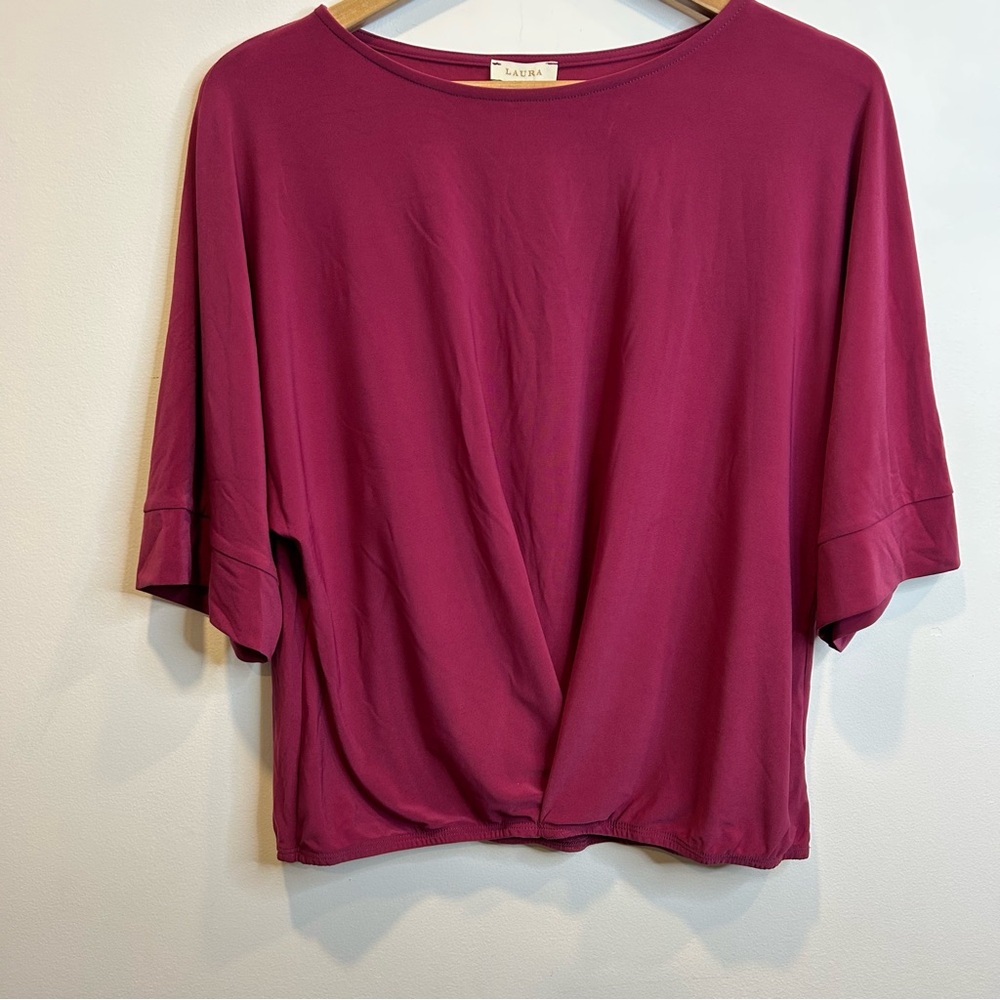 Laura Flare Sleeve Top Cerise Pink 123650 - Picture 4 of 9